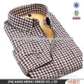 man's long sleeve thicken keep warm against cold flannel check shirt with button-down collar